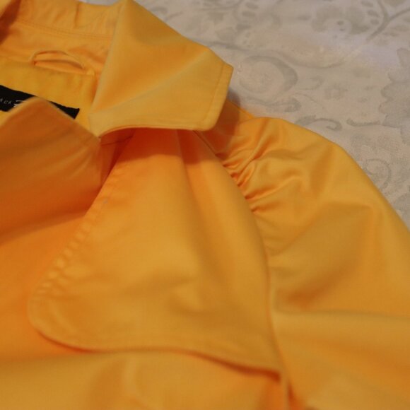 Black Rivet Sunny Yellow Trench Water Resistant Jacket Tie Belt Size Large - Picture 10 of 16